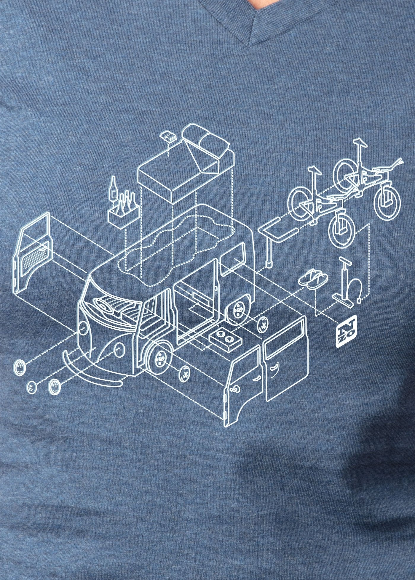 Womens organic cotton T Shirt - Blue marle 