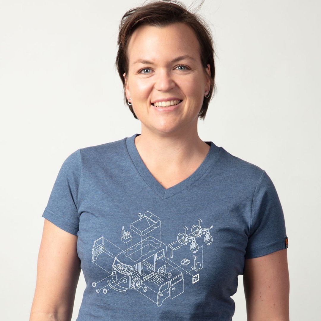 Womens organic cotton T Shirt - Blue marle 
