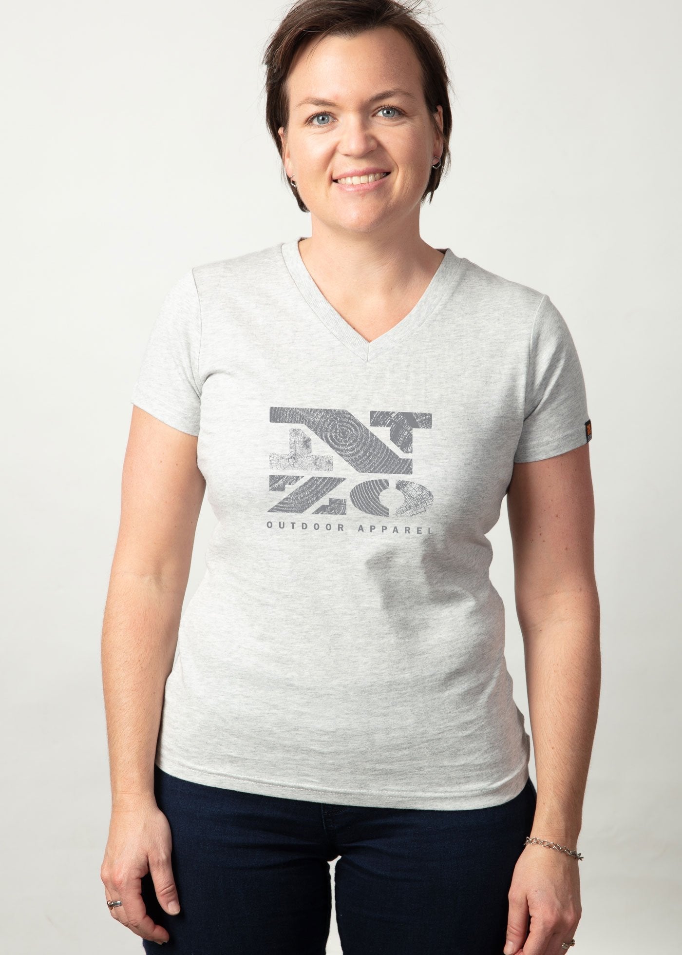 Womens organic cotton T Shirt - Grey marle  